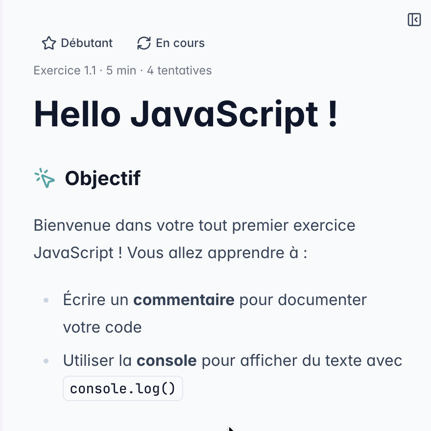 Capture de la consigne